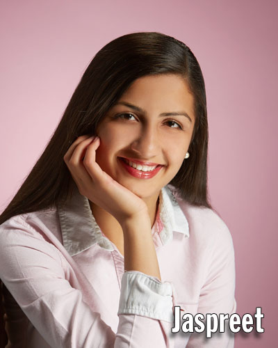 Studio One senior photo of girl in pink