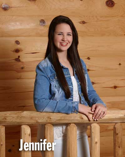 Studio One Senior Girl with Login Cabin background