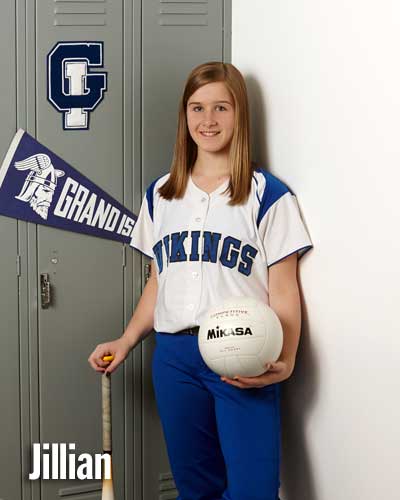 Studio One Senior Girl near Sports lockers