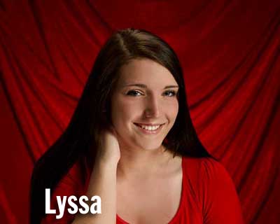 Studio One Senior Girl on red satin background