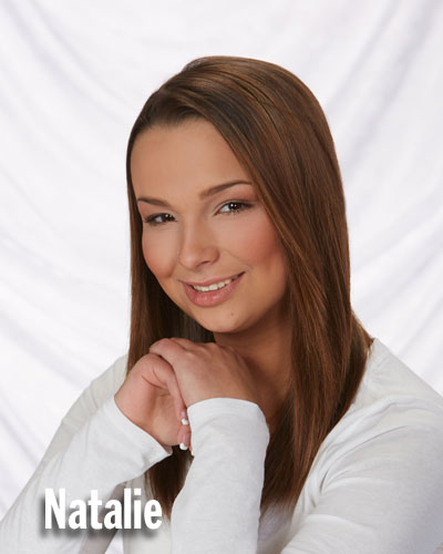 Studio One senior photo of girl in white